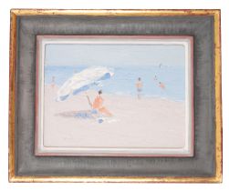 ENGLISH SCHOOL, 20TH/21ST CENTURY Beach scene with figures