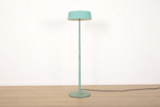A METAL TURQUOISE FLOOR LAMP BY HABITAT