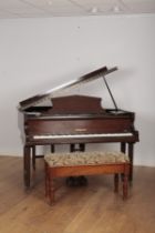 CHALLEN: A MID CENTURY MAHOGANY BOUDOIR GRAND PIANO