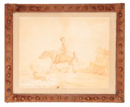 FRED ENGLISH (19TH CENTURY) A FIGURE ON HORSEBACK