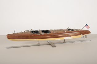 NAVIGARE NECESSE EST: A MODERN WOOD FINISH MODEL OF A VINTAGE ITALIAN SPEED BOAT