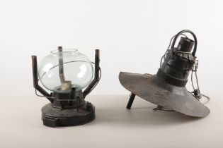 A 19TH CENTURY BLACK PAINTED METAL SHIP'S LANTERN BY W.T. PARROTT OF HULL