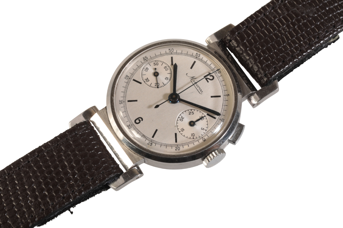 MINERVA: A GENTLEMAN'S CHRONOGRAPH STAINLESS STEEL WRISTWATCH - Image 2 of 2