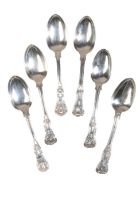 FOUR WILLIAM IV AND LATER SILVER KINGS PATTERN DESSERT SPOONS