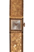 NIVADA: A LADY'S 18CT GOLD BRACELET WATCH