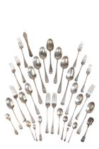 A VICTORIAN SILVER OLD ENGLISH PATTERN PART CUTLERY SERVICE