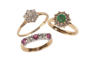A GROUP LOT OF DIAMOND AND GEM-SET RINGS