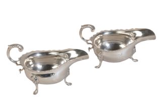 A PAIR OF VICTORIAN SILVER SAUCE BOATS