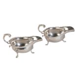 A PAIR OF VICTORIAN SILVER SAUCE BOATS