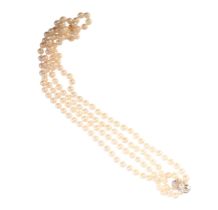 AN OPERA LENGTH PEARL NECKLACE