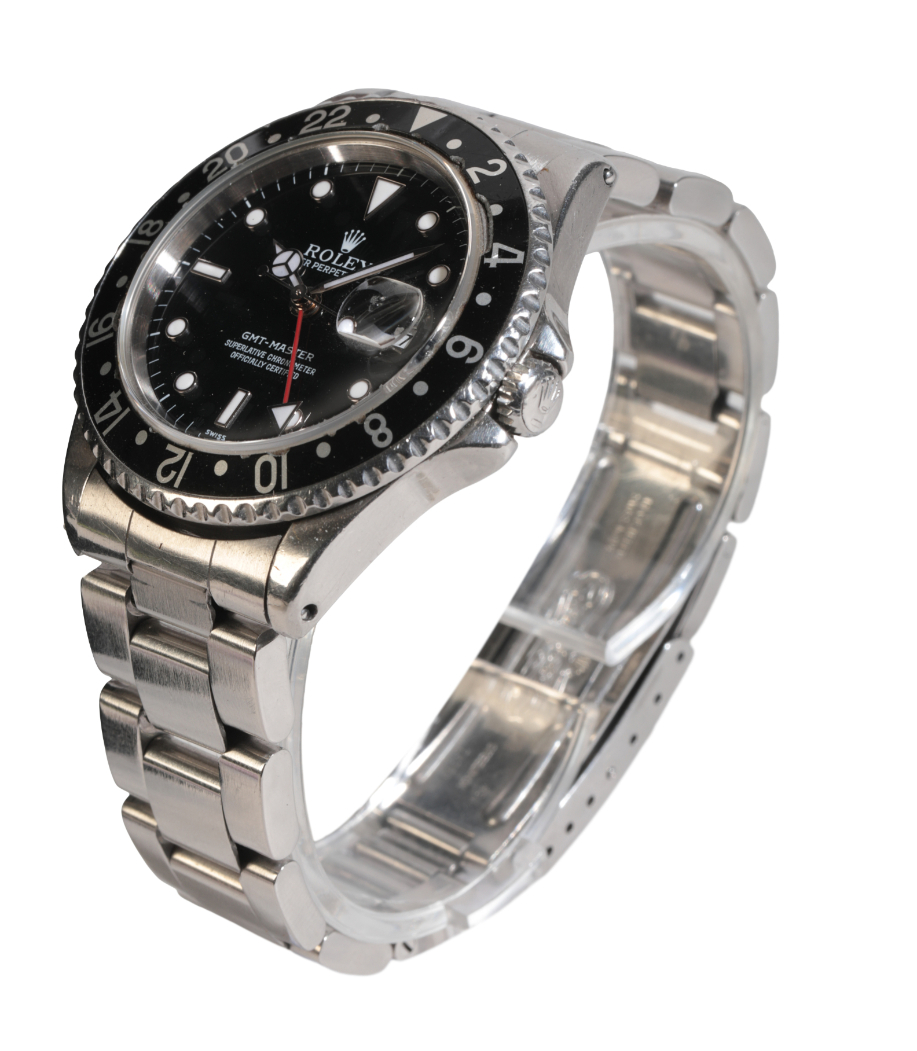 ROLEX OYSTER PERPETUAL GMT-MASTER: A GENTLEMAN'S STAINLESS STEEL BRACELET WATCH - Image 3 of 4