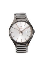 RADO: A GENTLEMAN'S STAINLESS STEEL BRACELET WATCH