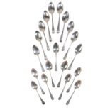 A QUANTITY OF GEORGE III AND LATER SILVER OLD ENGLISH PATTERN TEASPOONS