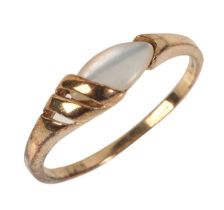 A VINTAGE MOTHER OF PEARL DRESS RING