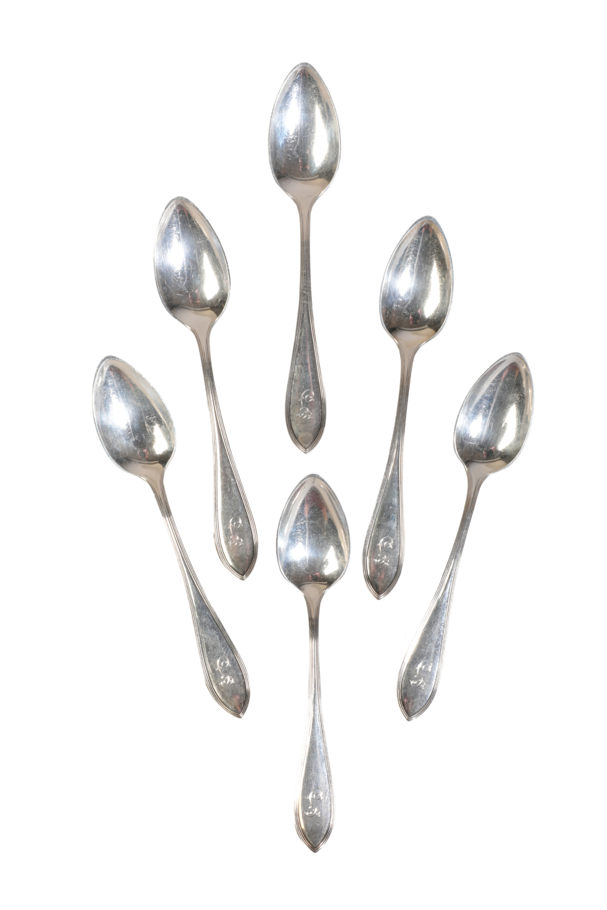 A SET OF SIX EARLY 20TH CENTURY AMERICAN STERLING SILVER SPOONS