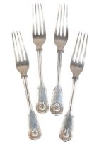 A GEORGE V SILVER HOURGLASS PATTERN CUTLERY SERVICE