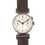 MINERVA: A GENTLEMAN'S CHRONOGRAPH STAINLESS STEEL WRISTWATCH