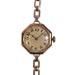 A LADY'S 14CT GOLD WRISTWATCH