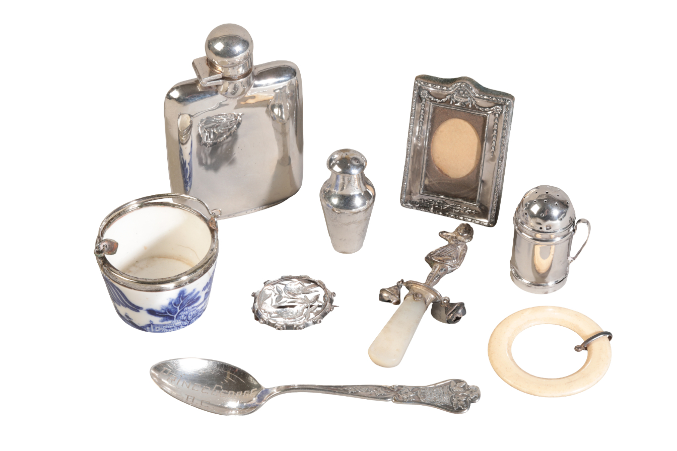 A GEORGE VI SILVER HIP FLASK