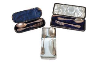 A VICTORIAN SILVER CHRISTENING FORK AND SPOON