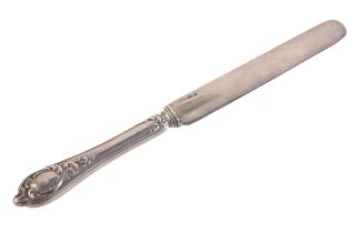 A 19TH CENTURY RUSSIAN SILVER TABLE KNIFE