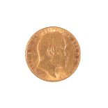 A 1910 EDWARD VII GOLD HALF SOVEREIGN