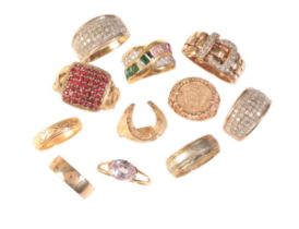 A COLLECTION OF GOLD AND GEM-SET RINGS