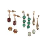 A COLLECTION OF GOLD AND GEM-SET EARRINGS
