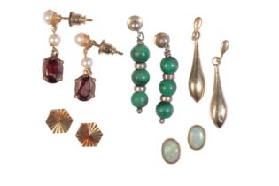 A COLLECTION OF GOLD AND GEM-SET EARRINGS