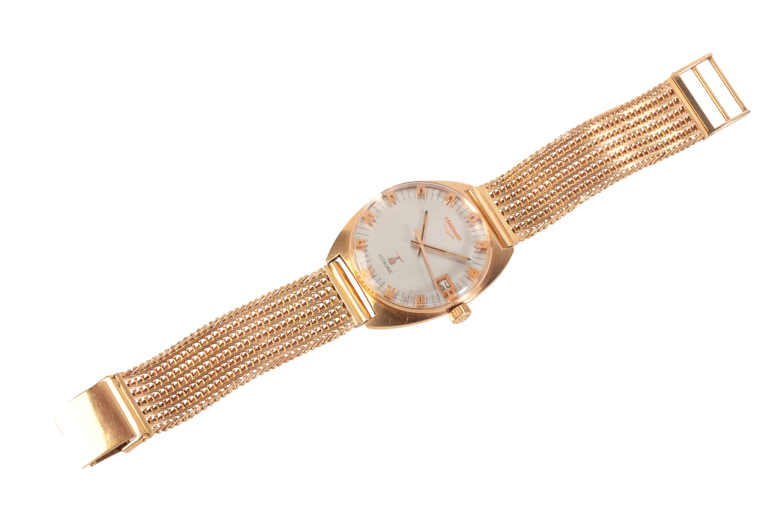 LONGINES ULTRONIC: A GENTLEMAN'S 18CT GOLD BRACELET WATCH - Image 3 of 4