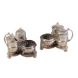 A PAIR OF VICTORIAN SILVER TABLE CRUETS