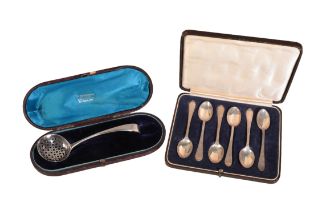 A GEORGE III SILVER OLD ENGLISH PATTERN SIFTER SPOON