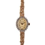 GENEVE: A LADY'S 14CT GOLD & DIAMOND-SET COCKTAIL WATCH