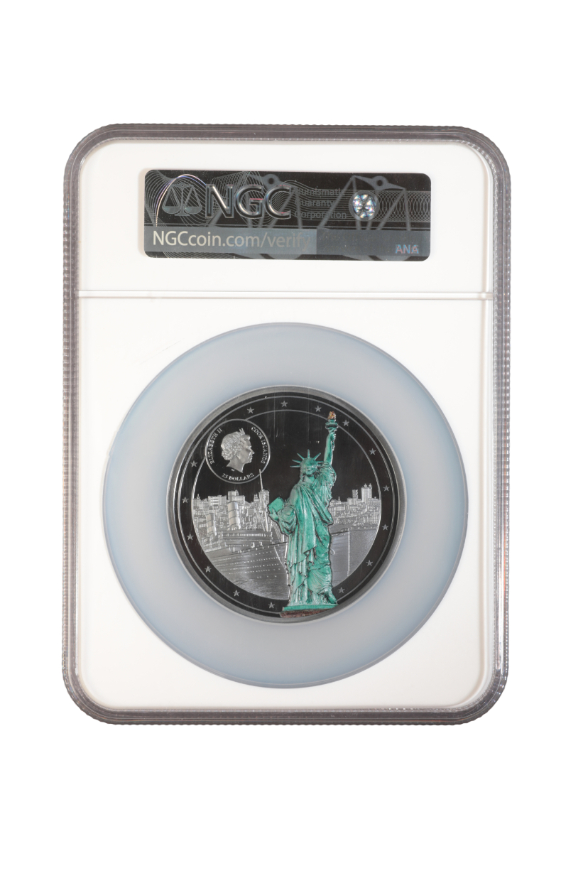 2021 COOK ISLANDS $25 MISS LIBERTY HIGH RELIEF 9/11 20TH ANNIVERSARY SILVER COIN - Image 2 of 2