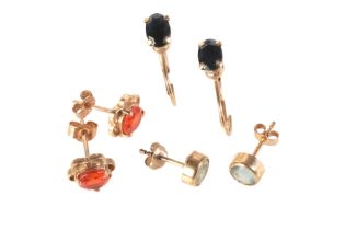 A COLLECTION OF GEM-SET EARRINGS