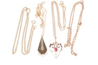 A COLLECTION OF 9CT GOLD CHAIN NECKLACES
