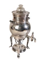 AN EARLY 20TH CENTURY SILVER PLATED COFFEE URN