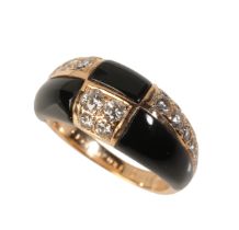 VAN CLEEF & ARPELS: A VINTAGE ONYX AND DIAMOND DRESS RING