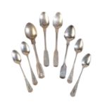 A SET OF FOUR VICTORIAN SILVER BRIGHT CUT OLD ENGLISH PATTERN TEASPOONS