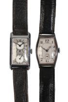 BUREN: A GENTLEMAN'S SILVER CASE WRISTWATCH