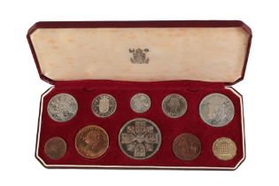 ROYAL MINT 1953 QUEEN ELIZABETH II CROWN TO FARTHING COIN SET