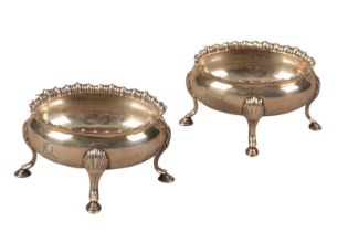 A PAIR OF GEORGE III SILVER TABLE SALTS