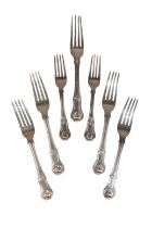 TWO GEORGE IV IRISH SILVER KINGS PATTERN TABLE FORKS