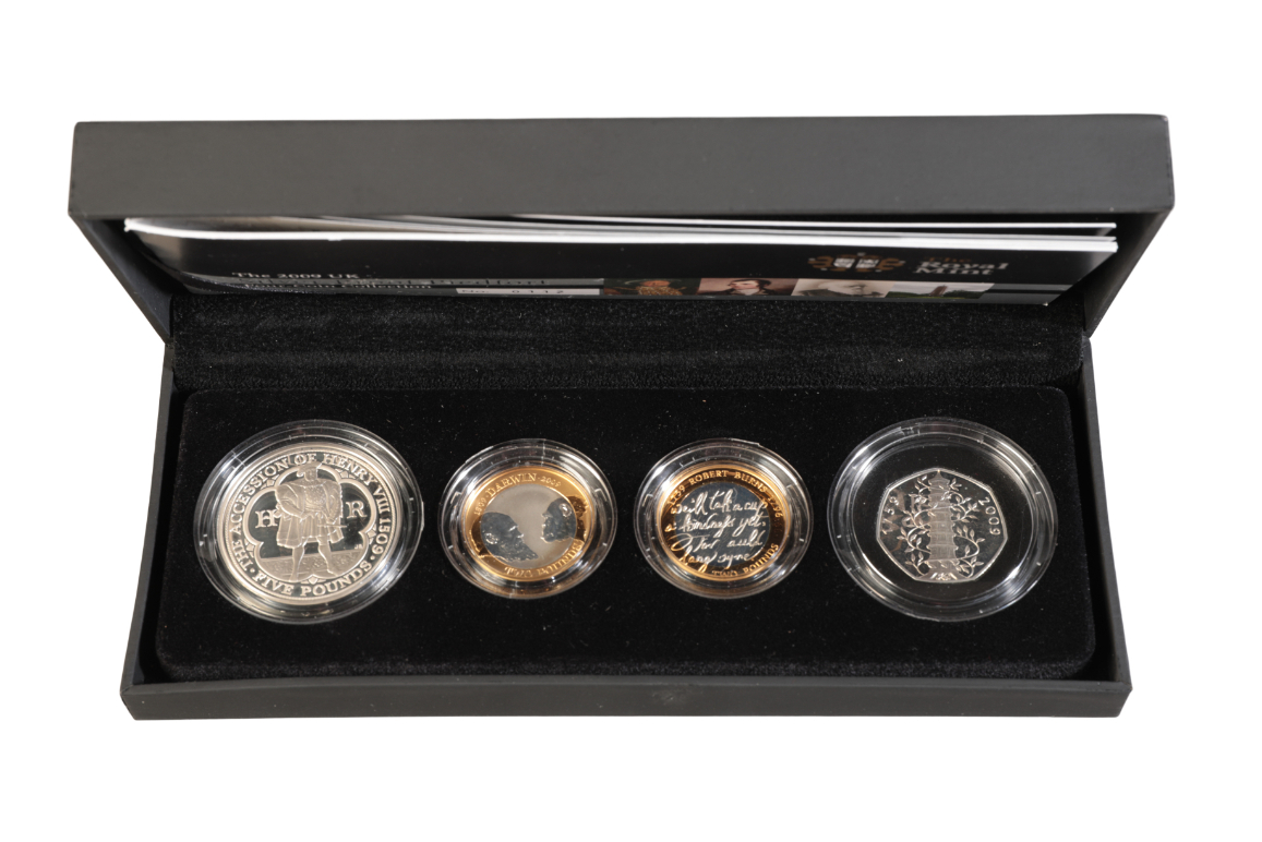 ROYAL MINT 2009 UK SILVER PROOF PIEDFORT FOUR COIN SET