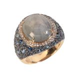 A STAR SAPPHIRE BOMBÉ RING