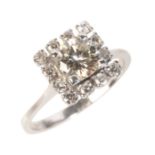 A DIAMOND CLUSTER RING