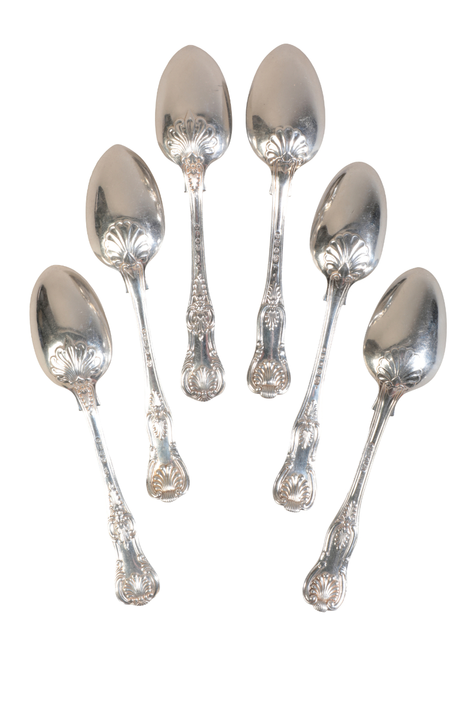 FOUR WILLIAM IV AND LATER SILVER KINGS PATTERN DESSERT SPOONS - Image 2 of 3