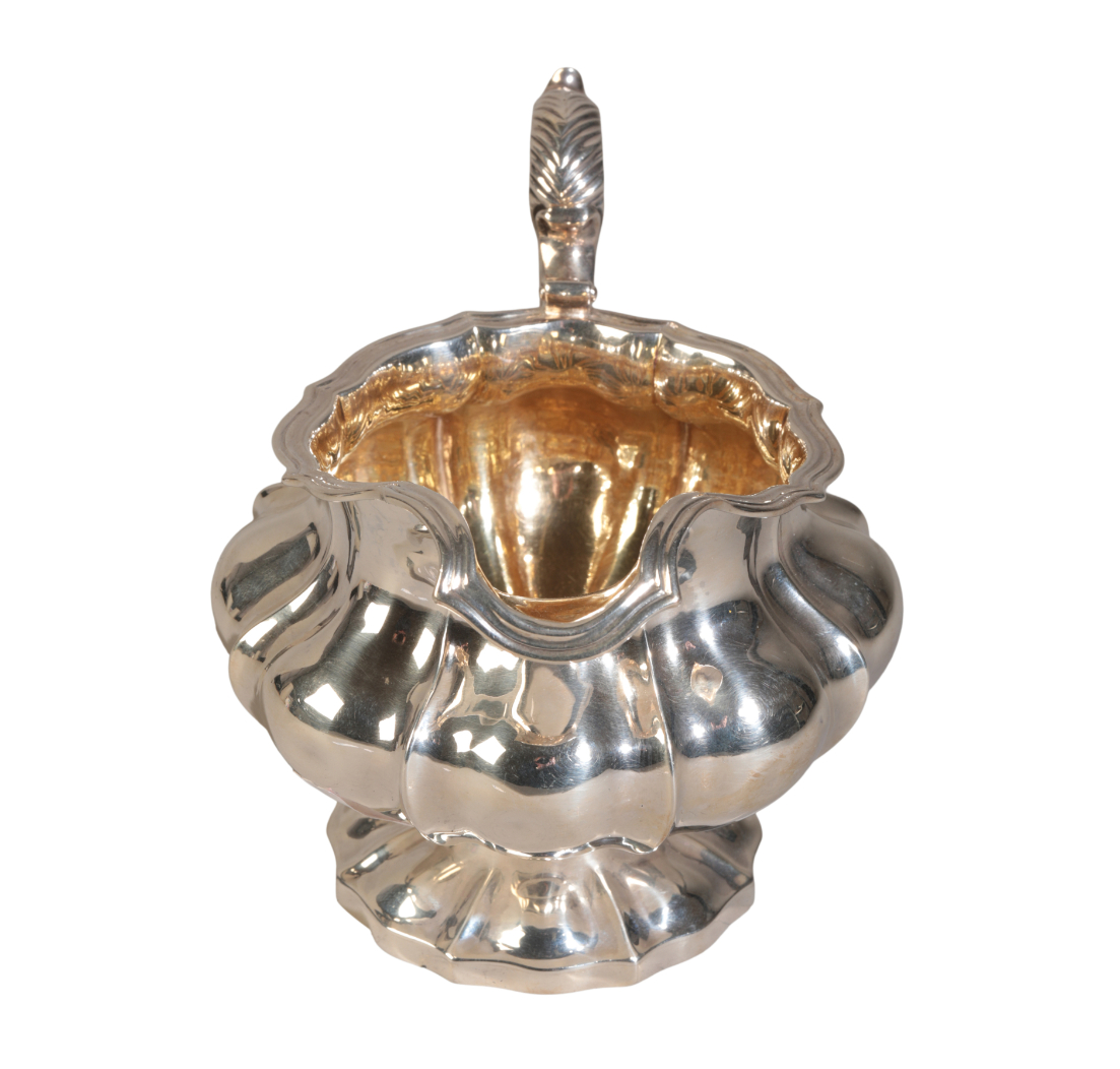 A GEORGE IV SILVER "MELON" SHAPED SAUCE BOAT - Image 2 of 3