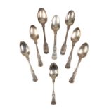 A PAIR OF VICTORIAN SILVER FIDDLE, THREAD AND SHELL PATTERN TEASPOONS