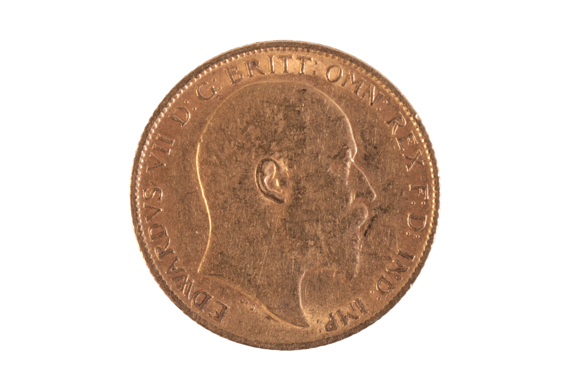 A 1906 EDWARD VII GOLD HALF SOVEREIGN